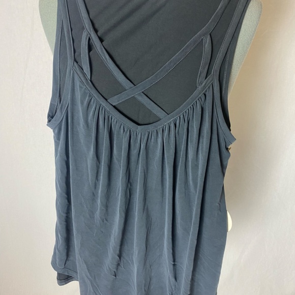 Black Modal Fiber tank by Hummingbird. Criss cross design. - Picture 9 of 10
